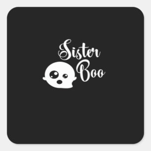 Sister Boo Halloween-Klassiker-Look Quadratischer Aufkleber