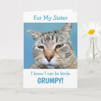 Sister Cancer Moody Cat Faltenkarte