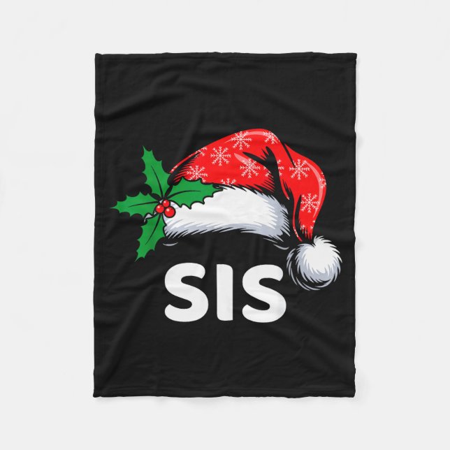 Sister Christmas Family Pajamas Matching Santa Hat Fleecedecke (Vorderseite)