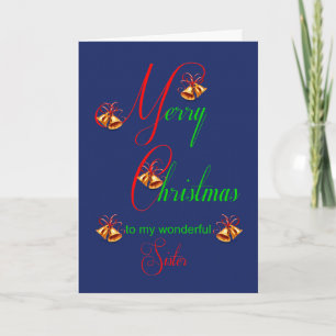 Sister Christmas Scrolls Holiday Card Feiertagskarte