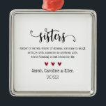 Sister Definition Custom Christmas Ornament Aus Metall<br><div class="desc">Feiern Sie Ihre Schwester mit diesem bezaubernden Schwesterdekor. Ihre Schwester wird sich freuen,  dieses schöne Weihnachtsfest Jahr für Jahr an ihrem Weihnachtsbaum hängen zu dürfen. Klicken Sie auf die Schaltfläche Bearbeiten,  um dieses Design mit Ihrer eigenen Nachricht und Ihren eigenen Namen zu personalisieren.</div>