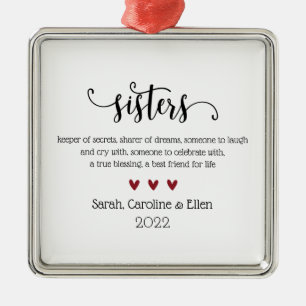 Sister Definition Custom Christmas Ornament Aus Metall