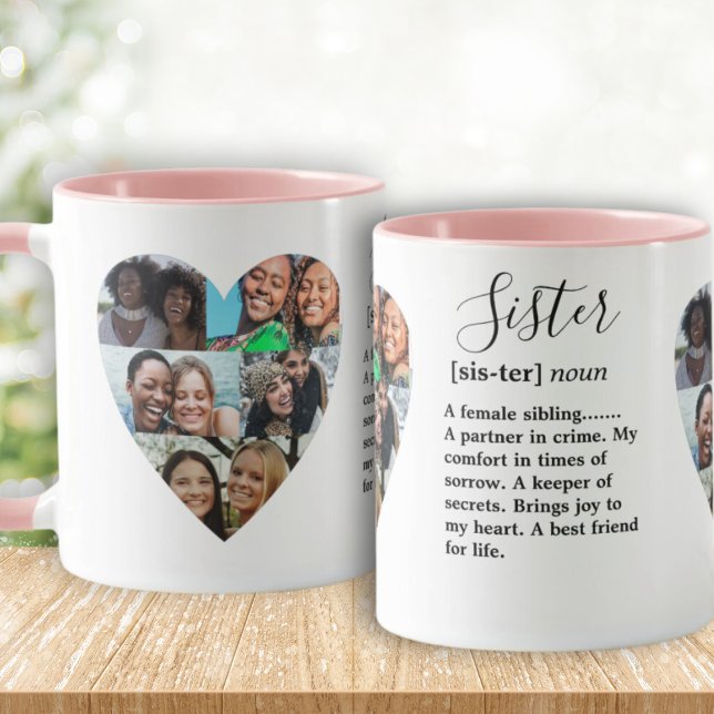 Sister Definition Foto Heart Collage Tasse (Von Creator hochgeladen)
