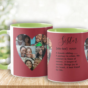 Sister Definition Foto Herzkollektion Farbige Tass Tasse