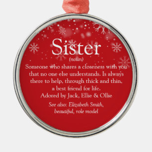 Sister Definition Weihnachtsfeiertag Ornament Aus Metall