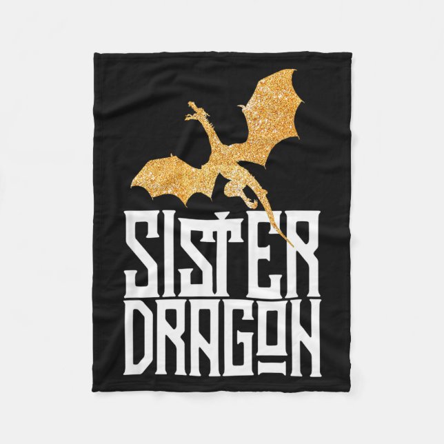Sister Dragon Christmas Matching Family Tribe Girl Fleecedecke (Vorderseite)