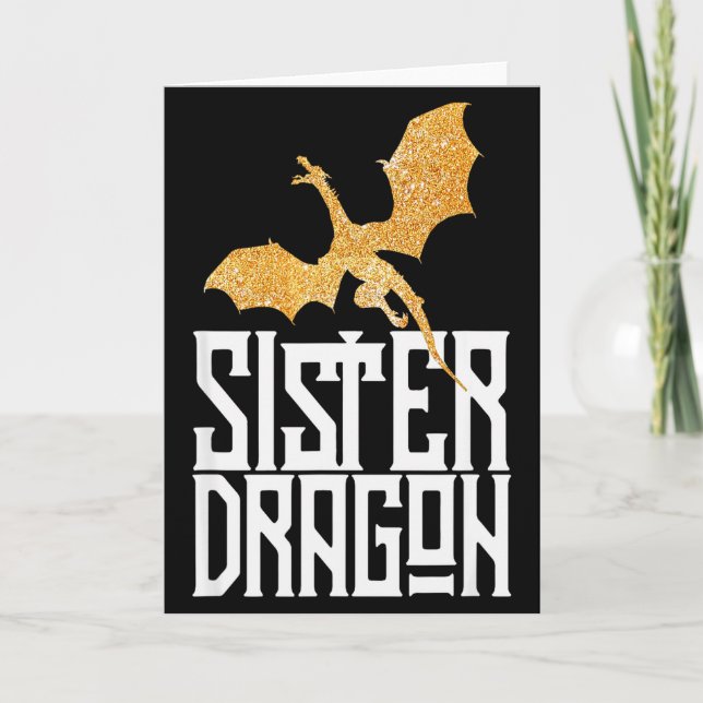 Sister Dragon Christmas Matching Family Tribe Girl Karte (Vorderseite)