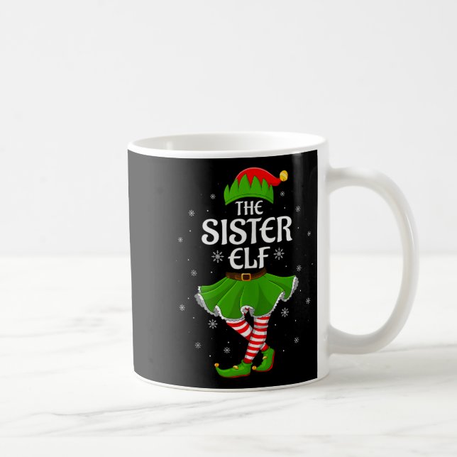 Sister Elf Christmas Family Girls Women Elf Squad  Kaffeetasse (Rechts)