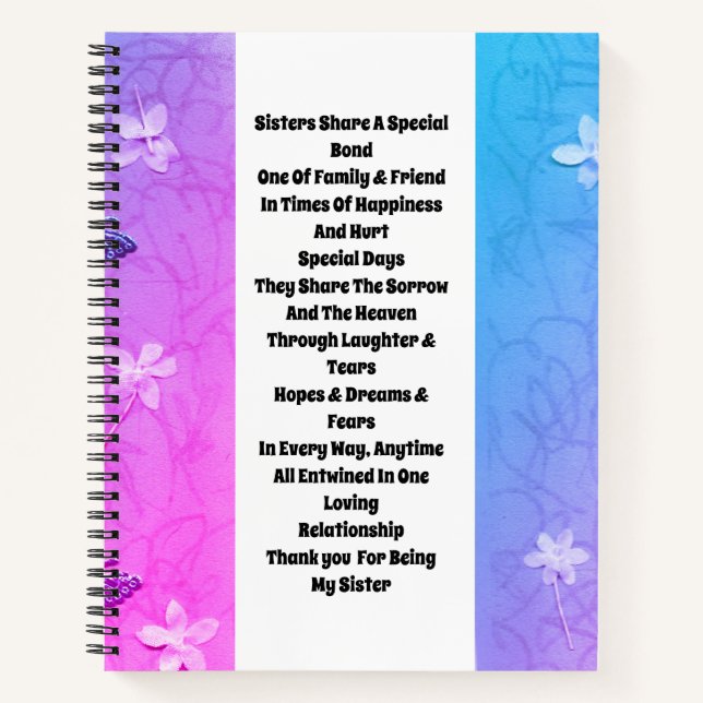 Sister Embellished Notizbuch (Vorderseite)