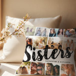 SISTER, Fotocollage und Namen Kissen<br><div class="desc">Bringen Sie Ihre Schwesternbindung ins Bild - buchstäblich! Das individuell gestaltbare "Schwester"-Kissen zeigt 12 Ihrer liebsten gemeinsamen Momente, erinnert Ihre Schwester an Ihre unbezahlbare Beziehung und wie viel sie Ihnen bedeutet. Wählen Sie Ihre Farbe, laden Sie Ihre Bilder hoch und schenken Sie ein gemütliches, stilvolles Token der Liebe, perfekt für...</div>