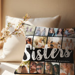 SISTER, Fotocollage und Namen Kissen<br><div class="desc">Bringen Sie Ihre Schwesternbindung ins Bild - buchstäblich! Das individuell gestaltbare "Schwester"-Kissen zeigt 12 Ihrer liebsten gemeinsamen Momente, erinnert Ihre Schwester an Ihre unbezahlbare Beziehung und wie viel sie Ihnen bedeutet. Wählen Sie Ihre Farbe, laden Sie Ihre Bilder hoch und schenken Sie ein gemütliches, stilvolles Token der Liebe, perfekt für...</div>
