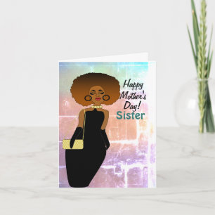 Sister Funny African American Mother Day Karte