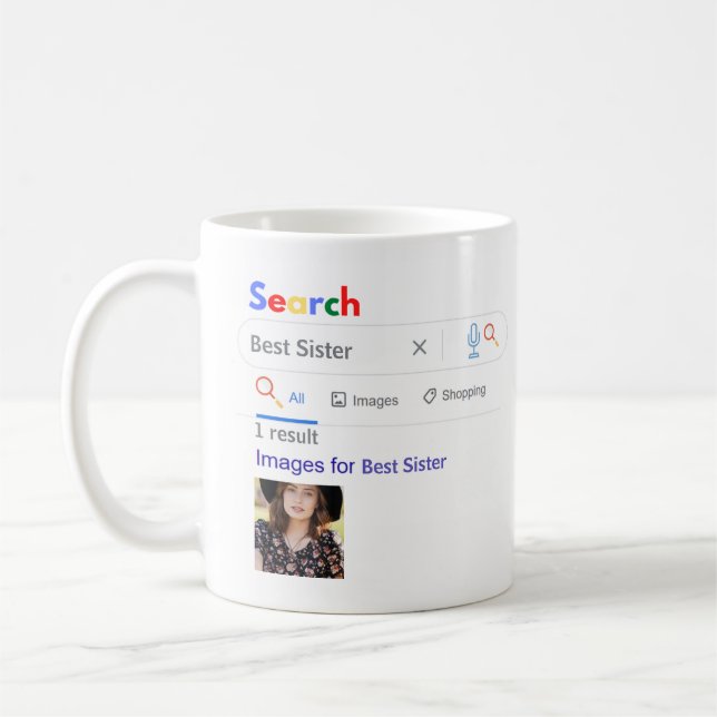 SISTER GIft FUNNY World's BEST SUARCH Motor Kaffeetasse (Links)