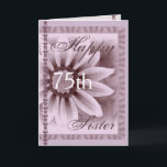 SISTER - Happy 75. Geburtstag - LAVENDER Blume Karte<br><div class="desc">Diese Karte mit ihrer weichen pastellfarbenen Blume und Spitze ist ein guter Weg, um Ihrer Schwester einen guten Geburtstag zu wünschen! Sie können ihren Namen und ihr Alter hinzufügen, um es zu einer Art Karte zu machen... Special! Um mehr von meinen Geburtstagskarten zu sehen, legen Sie sie in Zazzles Suchfeld...</div>
