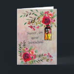 SISTER Happy Birthday mit Blume Karte<br><div class="desc">Mit einer atemberaubenden Blumenkarte zum Geburtstag gratulieren Sie Ihrer Schwester und können Ihre Botschaften personalisieren.</div>