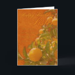 Sister Happy Birthday Spanish Orange Tree, verbran Karte<br><div class="desc">Sister Happy Birthday Spanischer Orangenbaum,  verbrannte Orange Farbe</div>
