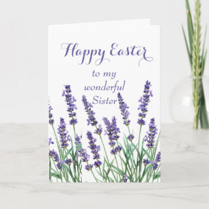Sister Happy Easter Lavender Spring Garden Blume Feiertagskarte