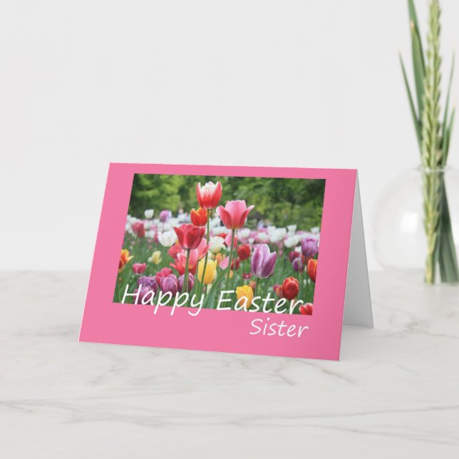 Sister Happy Oaster Tulip Karte (Vorderseite)