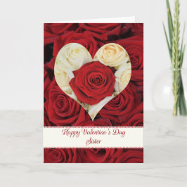 Sister Happy Valentine's Day Rose Feiertagskarte