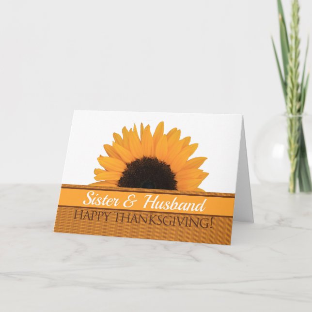 Sister & Husband Erntedank Card Feiertagskarte (Vorderseite)