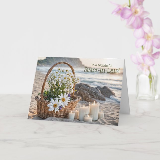 Sister in Law Happy Mothers Day Basket of Flowers  Karte (Orchidee)