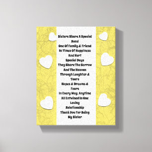 Sister Inspirational Canvas Print Leinwanddruck