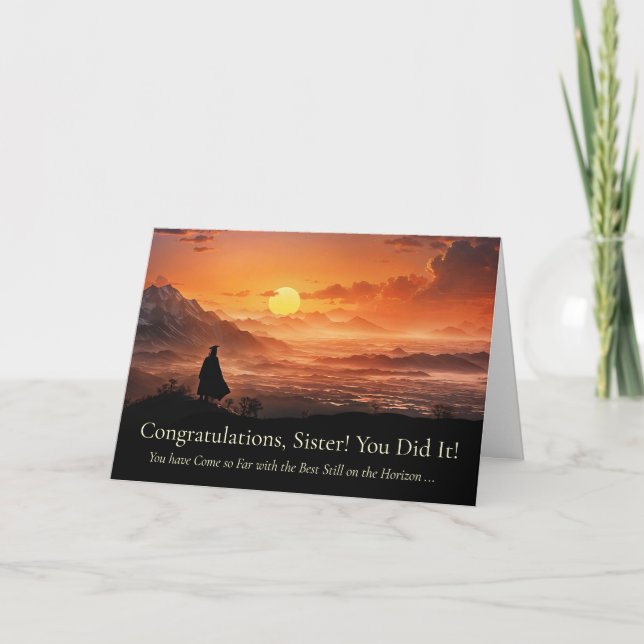 Sister Inspiring Congratulations Graduation Cap  Karte (Vorderseite)