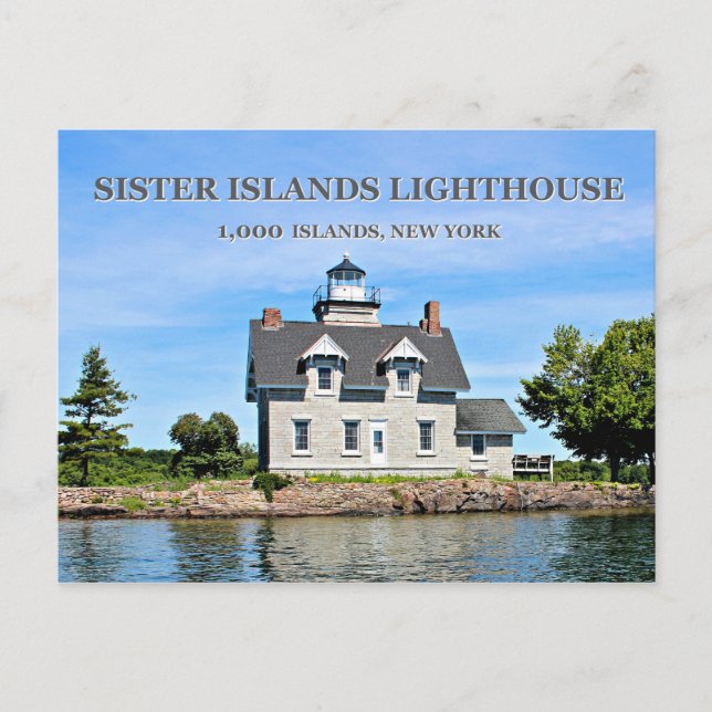 Sister Islands Lighthouse, New York Postcard Postkarte (Vorderseite)