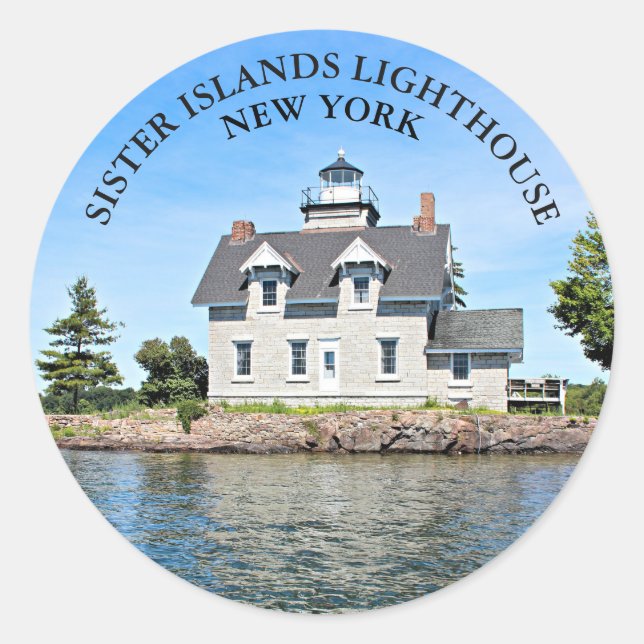 Sister Islands Lighthouse, New York Round Stickers (Vorderseite)