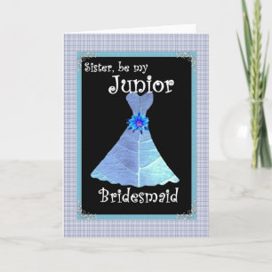 SISTER Junior Bridesmaid Invite - Blue Gown Einladung