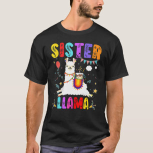 Sister Llama Birthday Llama Alpaca Themenfamilie B T-Shirt