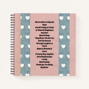 Sister Marshmallow Hearts Notizbuch