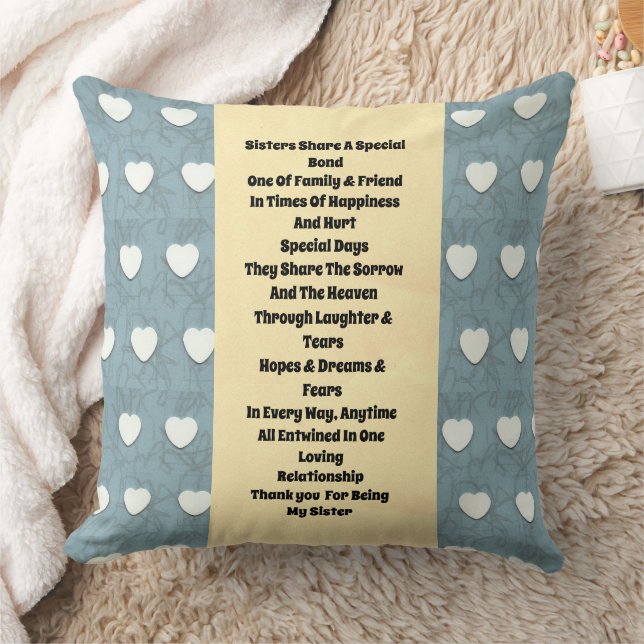 Sister Marshmallow Hearts Yellow Kissen (Decke)