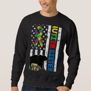 Sister Matching Family Autismus Awareness American Sweatshirt
