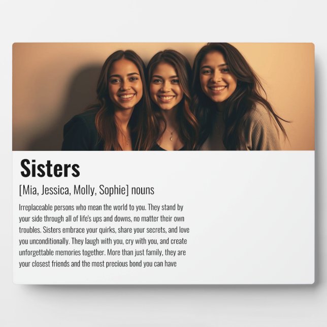 Sister Memorial Definition Custom Acrylic Keepake Fotoplatte (Vorderseite)