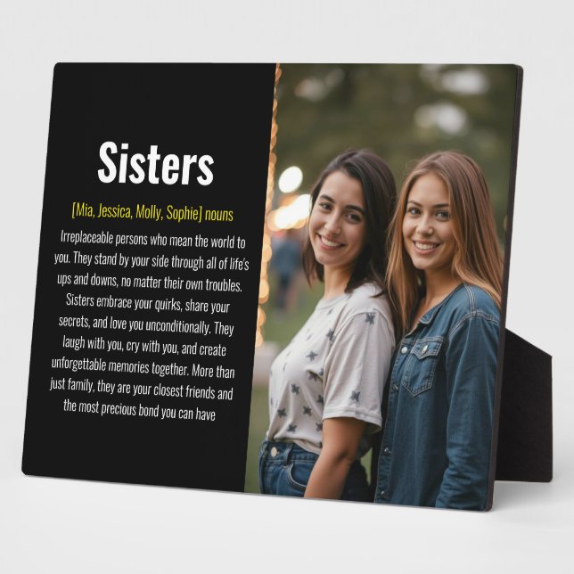 Sister Memorial Definition Custom Acrylic Keepake Fotoplatte (Seite)