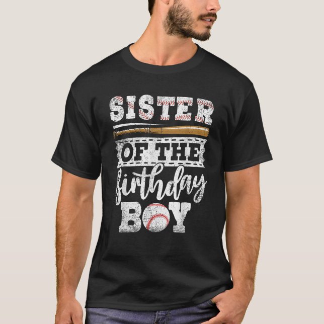 Sister Of The Birthday Boy Baseball Baller Kids  T-Shirt (Vorderseite)