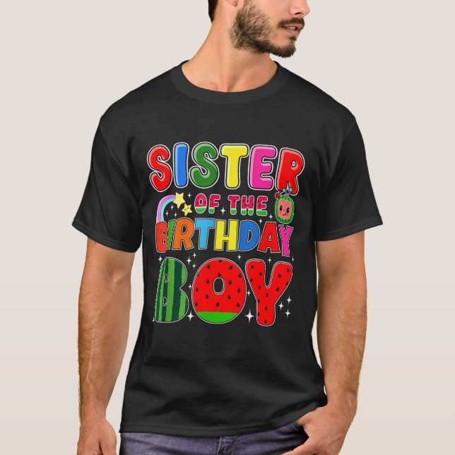 Sister Of The Birthday Boy Melon Family Matching F T-Shirt (Vorderseite)