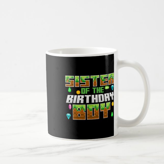 Sister Of The Birthday Boy Video Gamer Pixel Numbe Kaffeetasse (Rechts)