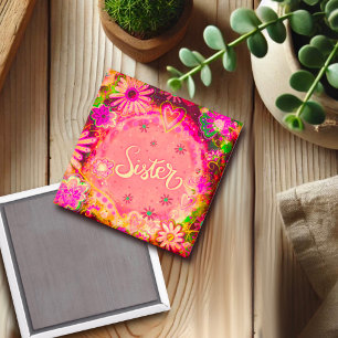 Sister Pink Hübsch Floral Inspirivity Magnet