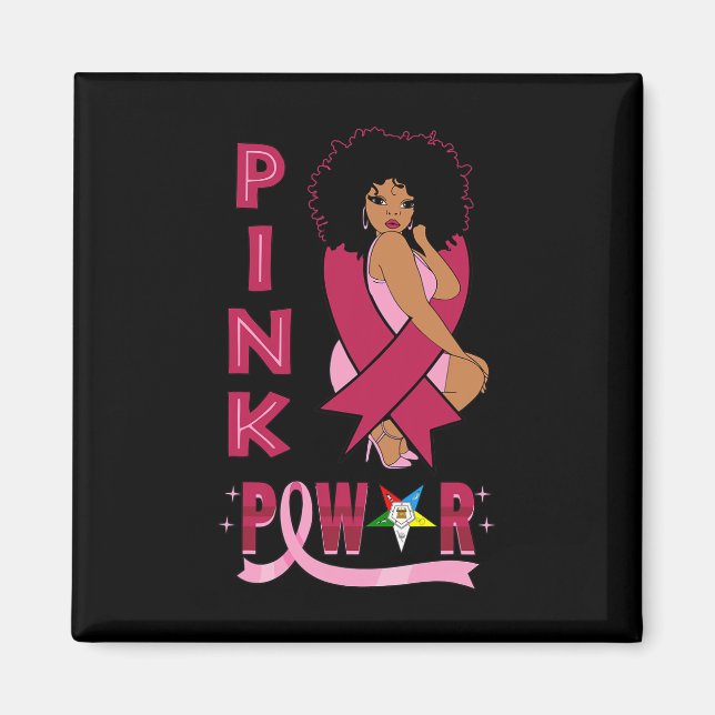 Sister Pink Power Eastern Star Brustkrebs Aware Magnet (Vorne)
