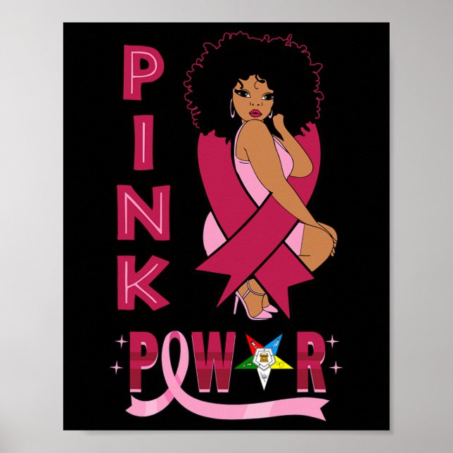 Sister Pink Power Eastern Star Brustkrebs Aware Poster (Vorne)