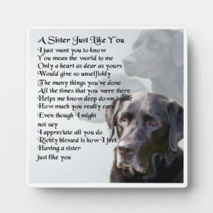 Sister Poem Plaque - Black Labrador Design Fotoplatte