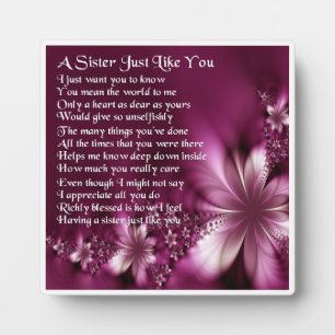 Sister Poem Plaque - Blume Design Fotoplatte