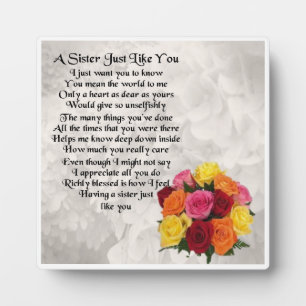 Sister Poem Plaque - Blume Design Fotoplatte