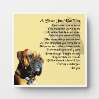 Sister Poem Plaque - Boxer Dog Design Fotoplatte