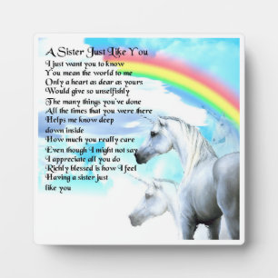 Sister Poem Plaque - Einhorndesign Fotoplatte