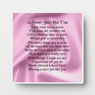 Sister Poem Platte - Pink Silk Design Fotoplatte