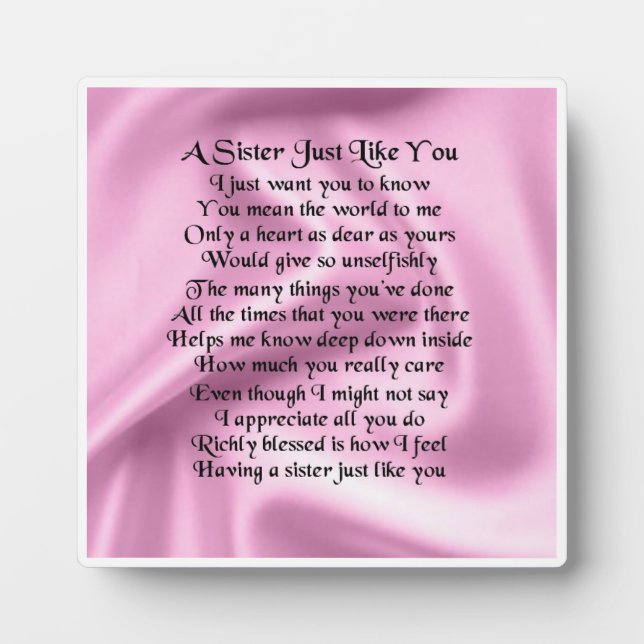 Sister Poem Platte - Pink Silk Design Fotoplatte (Vorderseite)