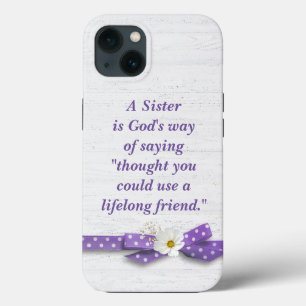 Sister Quote mit Polka Dot Ribbon Case-Mate iPhone Hülle
